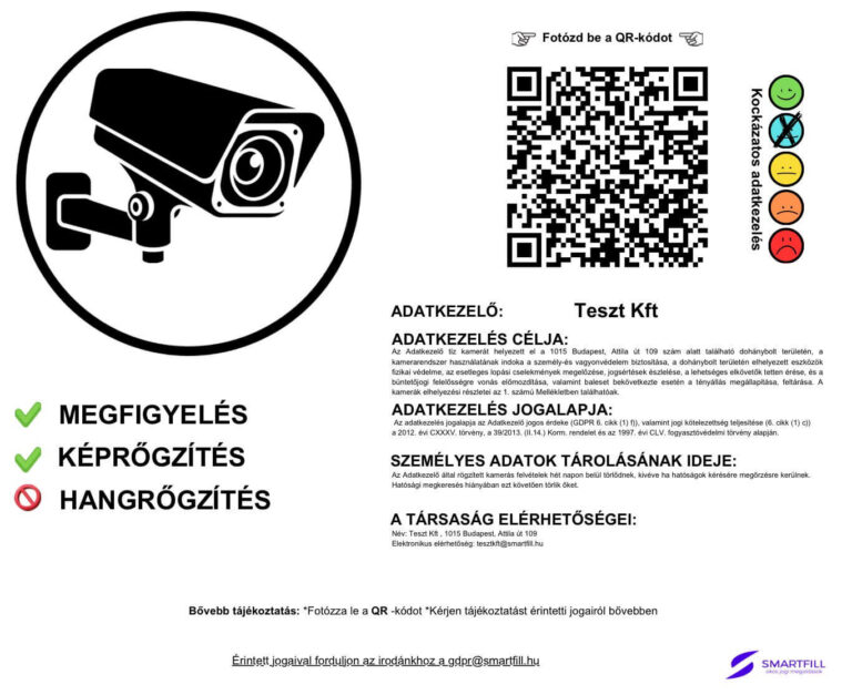 Kamerával megfigyelt terület matrica